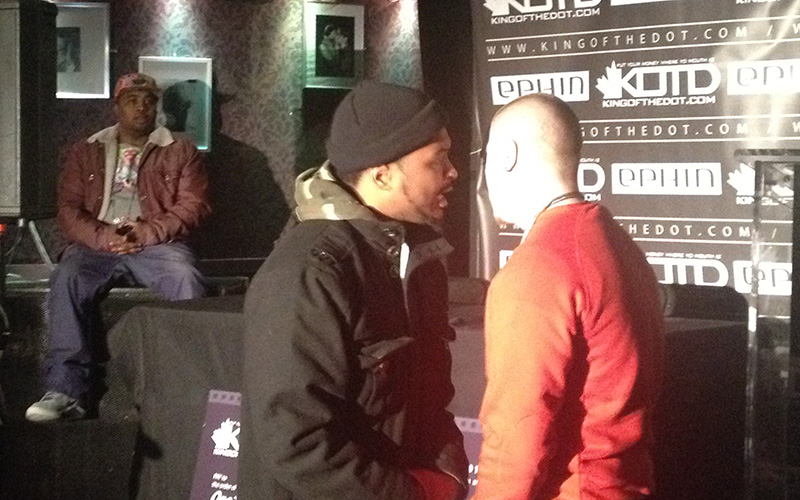 Lotta Zay vs Yung Casper with Queenzflip in the background